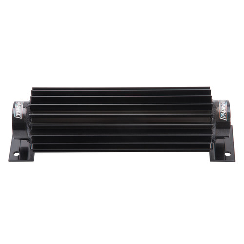 Russell 651470 Fluid Cooler, 10.375 x 2.25 x 3.125 in, Heat Sink, 8 AN Female O-Ring Inlet / Outlet, Aluminum, Black Powder Coat, Each