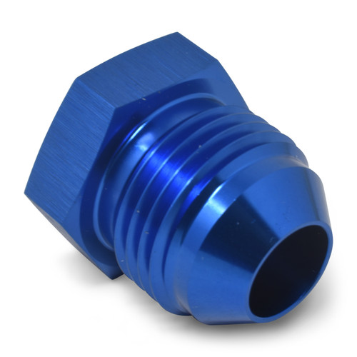 Russell 660190 Fitting, Plug, 6 AN, Hex Head, Aluminum, Blue Anodized, Each