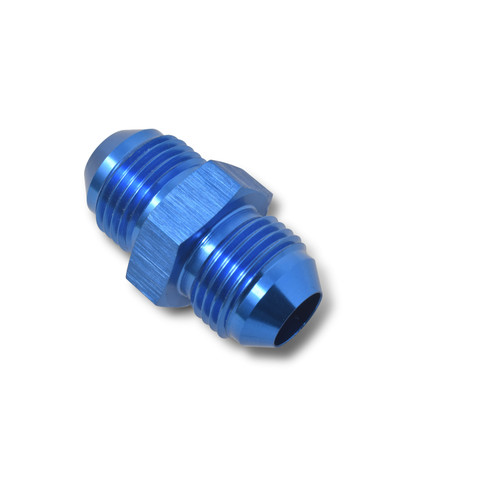 Russell 660360 Fitting, Adapter, Straight, 8 AN Male to 8 AN Male, Aluminum, Blue Anodized, Each