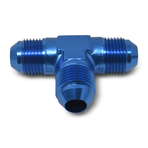 Russell 661030 Fitting, Adapter Tee, 8 AN Male x 8 AN Male x 8 AN Male, Aluminum, Blue Anodized, Each