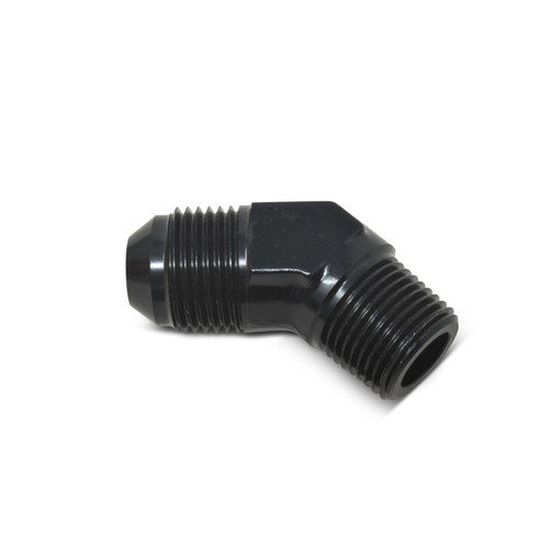 Russell 662393 Fitting, Adapter, 45 Degree, 6 AN Male to 3/8 in. NPT Male, Aluminum, Black Anodized, Each