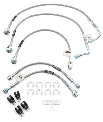 Russell 672450 Brake Hose Kit, DOT Approved, Braided Stainless, GM Fullsize SUV 2000-06, Kit