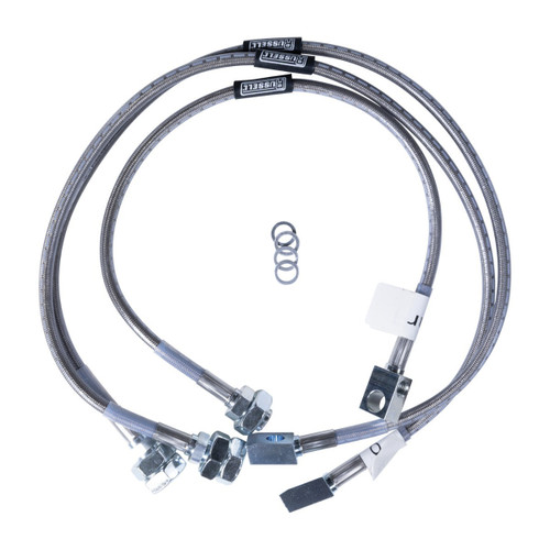 Russell 695710 Brake Hose Kit, DOT Approved, Braided Stainless, 4 in. Lift, GM Fullsize SUV 1979-87, Kit