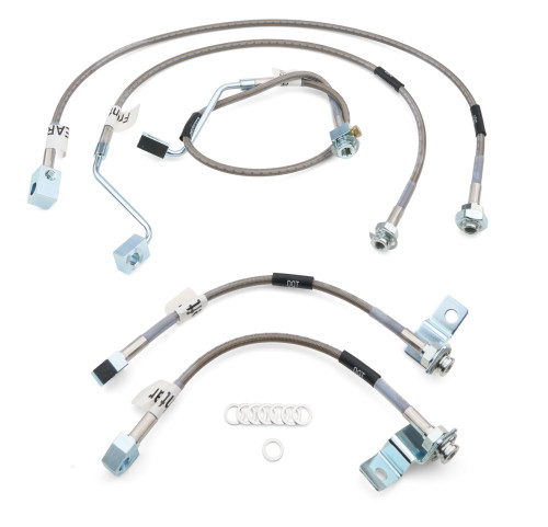 Russell 696500 Brake Hose Kit, DOT Approved, Braided Stainless, 6-8 in. Lift, Ford Fullsize SUV 1999-2006, Kit