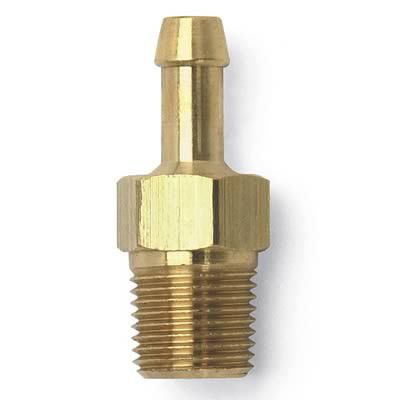 Russell 697000 Fitting, Adapter, Straight, 3/16 in. Hose Barb to 1/8 in. NPT Male, Brass, Natural, Each
