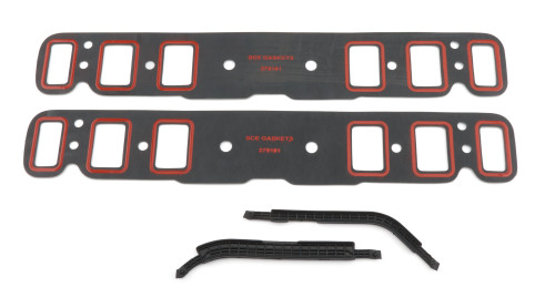 SCE Gaskets 279101 Intake Manifold Gasket, 0.062 in. Thick, 1.3 x 2 in. Rectangular Port, Composite / Silicone, Oldsmobile V8, Pair
