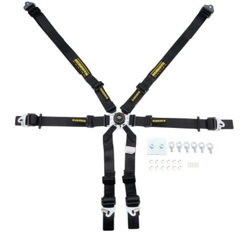 Schroth Racing SR94530-0-31 Harness, Flexi 2x2, 6-Point, Camlock, FIA Approved, Pull Down Adjust, Clip in. / Wrap Around, Individual Harness, HANS Ready, Black, Kit