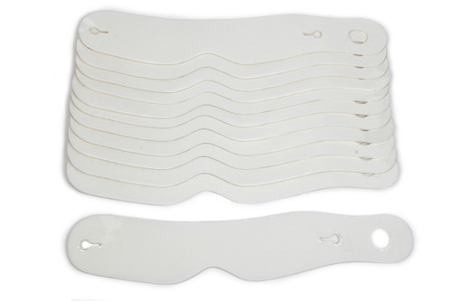 Ultra Shield 1204 Helmet Shield Tear Off, 2 mm Thick, 11.5 in. Center to Center, Nose Notch, Plastic, Clear, Simpson Helmets, Set of 200