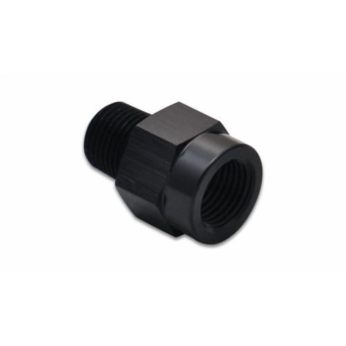 Vibrant Performance 10399 Fitting, Adapter, Straight, 1/8 in. NPT Female to 1/8 in. BSPT Male, Aluminum, Black Anodized, Each