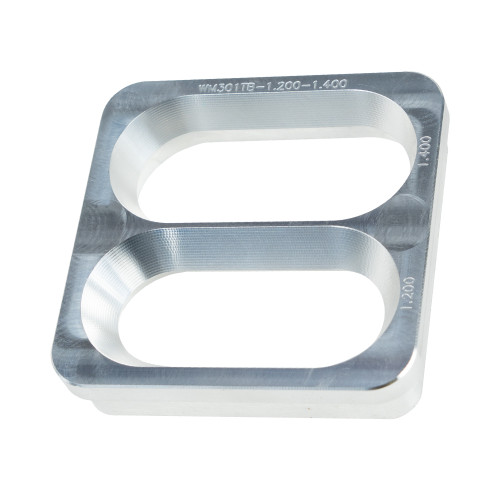 Wehrs Machine WM301TB-1.200-1.400 Restrictor Plate Insert, 1 in. Thick, 1.200 in. / 1.400 in. Width, Tapered, Aluminum, Natural, Wehrs Twin Blade Restrictors, Each
