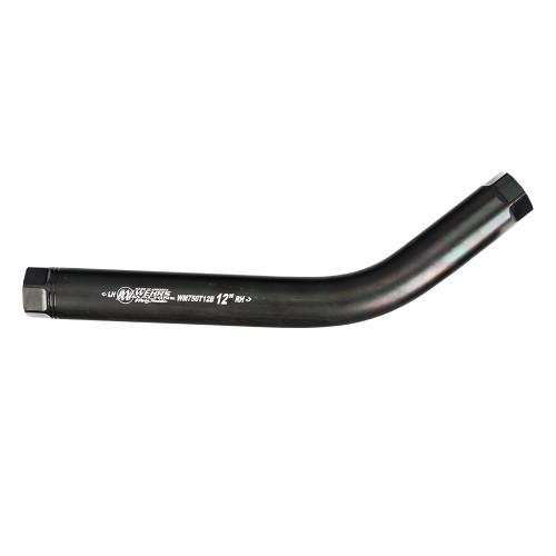 Wehrs Machine WM750T12B Suspension Tube, Bent, 1-1/4 in. OD, 12 in. Long, 3/4-16 in. Female Thread, Steel, Black Oxide, Each
