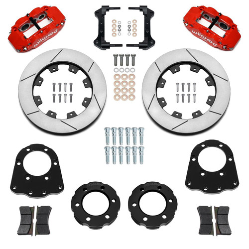 Wilwood 140-18154-R Brake System, Forged Narrow Superlite 6R Big Brake, Front, 6 Piston Caliper, 12.19 in. Slotted Iron Rotor, Aluminum, Red Powder Coat, GM Fullsize SUV 1971-91, Kit