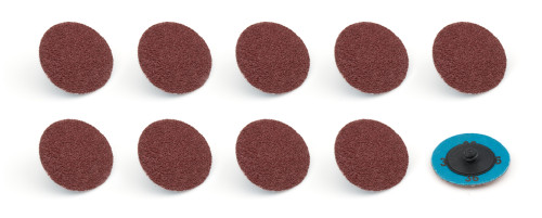Allstar Performance ALL12104 Sanding Disc, Twist-Lock, 2 in OD, 25000 RPM, 36 Grit, Aluminum Oxide, Set of 10