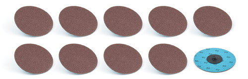 Allstar Performance ALL12110 Sanding Disc, Twist-Lock, 3 in OD, 25000 RPM, 60 Grit, Aluminum Oxide, Set of 10