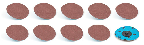 Allstar Performance ALL12111 Sanding Disc, Twist-Lock, 3 in OD, 25000 RPM, 80 Grit, Aluminum Oxide, Set of 10