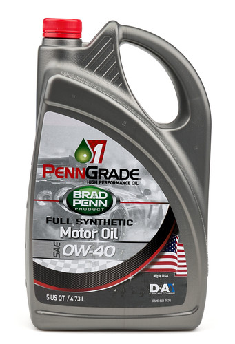 Penngrade Motor Oil BPO71720 Motor Oil, PennGrade 1, High Zinc, 0W40, Synthetic, 5 qt Jug, Each