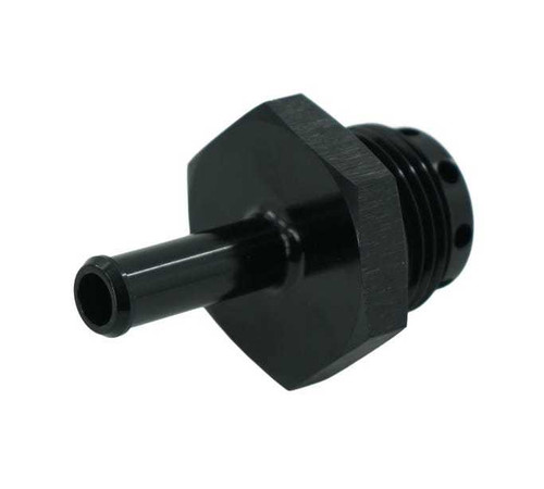 Brian Tooley Racing ADPT-02-026-VCBF Fitting, Adapter, Straight, 3/8 in. Hose Barb to 12 AN Male O-Ring, Baffled, Aluminum, Black Anodized, Each