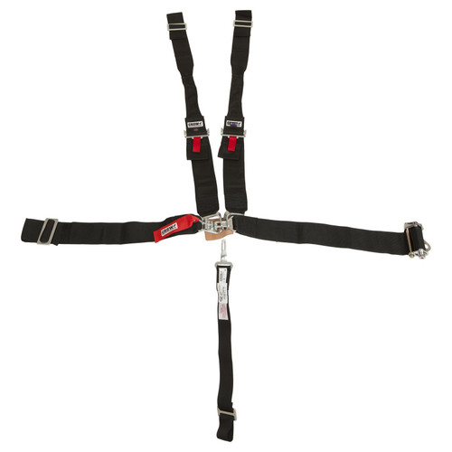 Crow Safety Gear 40064-2L Harness, 5 Point, Latch and Link, SFI 16.1, Pull Down/Left Side Ratchet Adjust, Wrap Around, Individual Harness, HANS Ready, Black, Kit