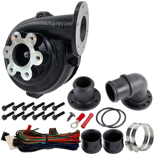 Davies, Craig DC-8006 Water Pump, EWP80, Electric, Remote Mount, 6 Bolt Flange Inlet/Outlet, 1-3/8 in. Hose Barb Fittings, 23.8 GPM, Aluminum, Black Powder Coat, Universal, Kit
