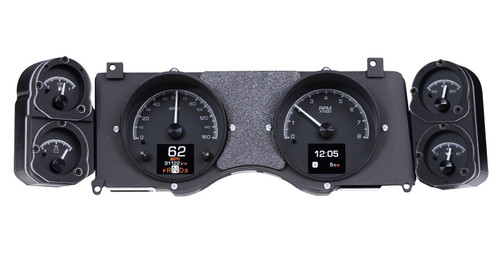 Dakota Digital HDX-70C-CAM-K Gauge Kit, HDX, Analog, Fuel Level/Oil Pressure/Speedometer/Tachometer/Voltmeter/Water Temperature, Black Face, GM F-Body 1970-81, Kit