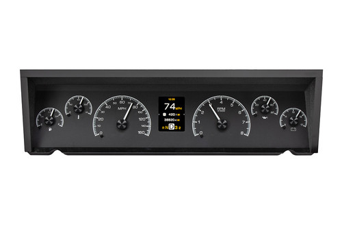 Dakota Digital HDX-77C-CAP-K Gauge Kit, HDX, Electric, Analog, Fuel Level/Oil Pressure/Speedometer/Tachometer/Voltmeter/Water Temperature, Black Face, GM B-Body 1977-90, Kit