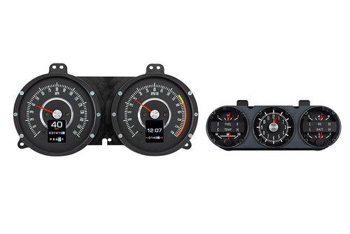 Dakota Digital RTX-67C-CAC-X Gauge Kit, RTX, Electric, Analog, Fuel Level/Oil Pressure/Speedometer/Tachometer/Voltmeter/Water Temperature, Black Face, GM F-Body 1967, Kit
