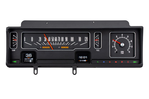 Dakota Digital RTX-70C-MAL-X Gauge Kit, RTX, Electric, Analog, Fuel Level/Oil Pressure/Speedometer/Tachometer/Voltmeter/Water Temperature, Black Face, GM A-Body 1970-72, Kit