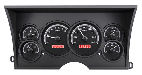 Dakota Digital VHX-88C-PU-K-R Gauge Kit, VHX, Electric, Analog, Fuel Level/Oil Pressure/Speedometer/Tachometer/Voltmeter/Water Temperature, Black Face, GM Fullsize Truck 1988-94, Kit