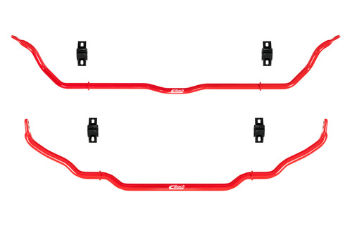 Eibach E40-35-054-01-11 Sway Bar, Front/Rear, 29 mm Diameter Front, 25 mm Rear, Greasable Polyurethane Bushings, Steel, Red Powder Coat, Ford Mustang 2021-26, Kit