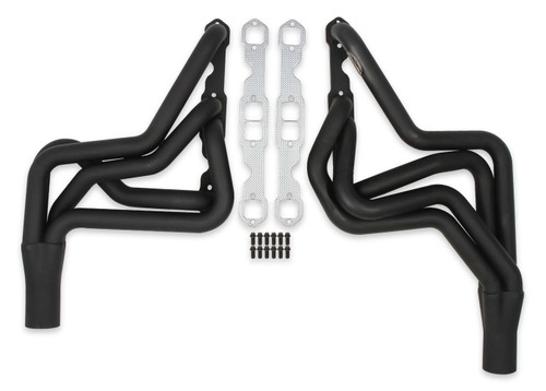 Hooker 2550HKR Headers, Racingheart, Full, 1.625 in. Primary, 3 in. Collector, Gaskets/Hardware Included, Steel, Black Paint, Small Block Chevy, Pair