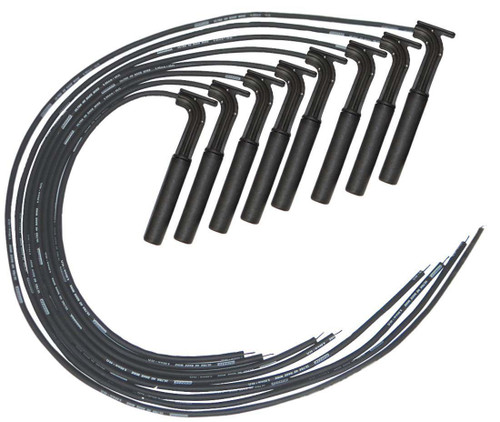 Moroso 73805 Spark Plug Wire Set, Ultra 40, Spiral Core, 8.65 mm, Black, 90 Degree Plug Boots, HEI, Cut-To-Fit, Mopar, Kit