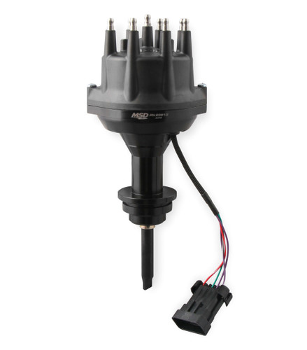 MSD Ignition 23813 Distributor, Pro Billet Dual Sync EFI, Hall Effect, Electronic Advance, HEI Style Terminal, Black, Small Block Mopar, Each