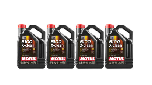 Motul USA 114859-4 Motor Oil, 8100 X-Clean, 5W40, Synthetic, 5 L Bottle, Set of 4