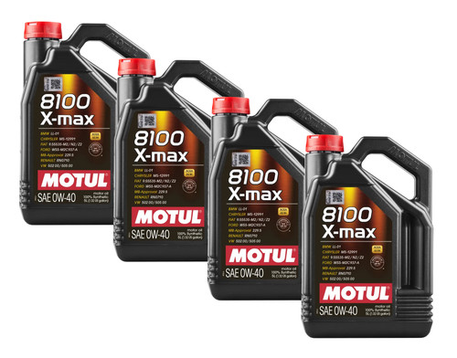 Motul USA 114864 Motor Oil, 8100 X-Max, 0W40, Synthetic, 5L Bottle, Set of 4