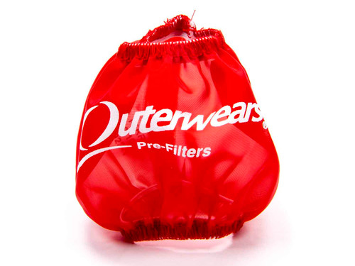 Outerwears 10-1013-03 Breather Wrap, Pre Filter, Round, 3 in. Diameter, 2.5 in. Tall, Outerwears Logo, Polyester, Red, Each