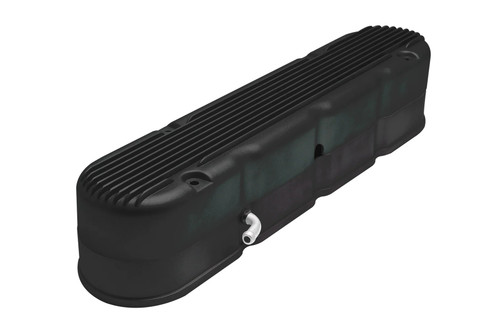 Professional Products 26013 Valve Cover, Finned, Hidden Coils/Filler Cap, Hardware Included, Aluminum, Black Powder Coat, GM LS-Series, Pair