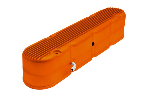 Professional Products 26016 Valve Cover, Finned, Hidden Coils/Filler Cap, Hardware Included, Aluminum, Orange Powder Coat, GM LS-Series, Pair