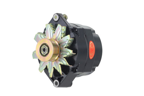 Powermaster 57293-104 Alternator, 12SI, 150 amps, 1-Wire/3-Wire, 6-Rib Serpentine Pulley, Straight Mount, Aluminum Case, Black Paint, GM, Each