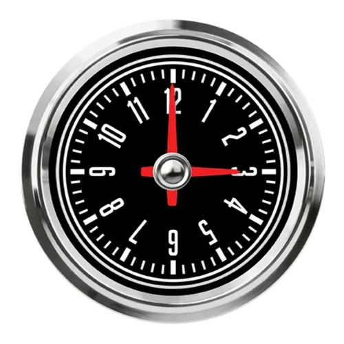 Speedhut Gauges L25-CK1-CJ Clock Gauge, CJ Classic Design, Electric, Analog, 2-5/8 in. Diameter, Black Face, Each