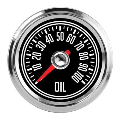 Speedhut Gauges L2-OP3-CJ Oil Pressure Gauge, CJ Classic Design, 0-100 psi Range, Electric, Analog, Full Sweep, 2-1/16 in. Diameter, Black Face, Jeep CJ, Each