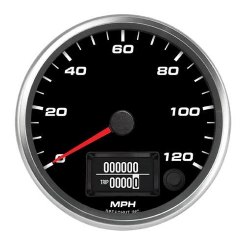 Speedhut Gauges R4-S1-REV Speedometer, Revolution, 120 MPH, Electric, Analog, 4 in. Diameter, GPS Tracking, Black Face, Each