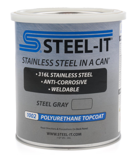 Steel-It FGPA1002Q Paint, Stainless Steel in. a Can, Urethane, Weldable, Non-Corrosive, Steel Gray, 1 qt Can, Each