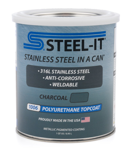 Steel-It FGPA1006Q Paint, Stainless Steel in. a Can, Urethane, Weldable, Non-Corrosive, Charcoal, 1 qt Can, Each