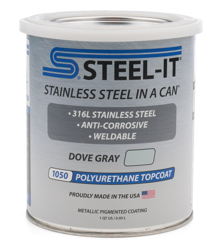 Steel-It FGPA1050Q Paint, Stainless Steel in. a Can, Urethane, Weldable, Non-Corrosive, Dove Gray, 1 qt Can, Each