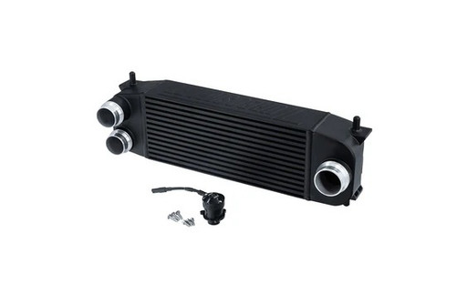Turbosmart USA TS-PK-1006 Intercooler, Horizontal Flow, 28.74 x 10.23 x 12.59 in. Tall, 2.5 in. Inlets, 3 in. Outlet, VTA Blow Off Valve, Aluminum, Black Powder Coat, Each