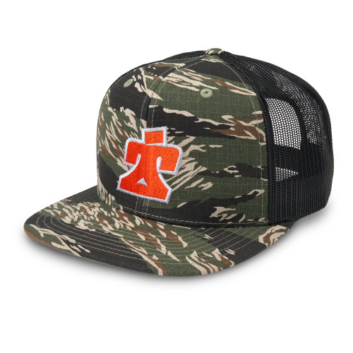 Ti22 Performance TIP9076 Hat, Ti22 Logo, Flat Bill, Snapback, Black Mesh, Camo, Each