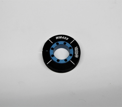Wehrs Machine WM455-500 Bump Stop Fine Tuner, Adjustable, 1/2 in. Shock Shaft Diameter, Aluminum, Black/Blue Anodized, Each