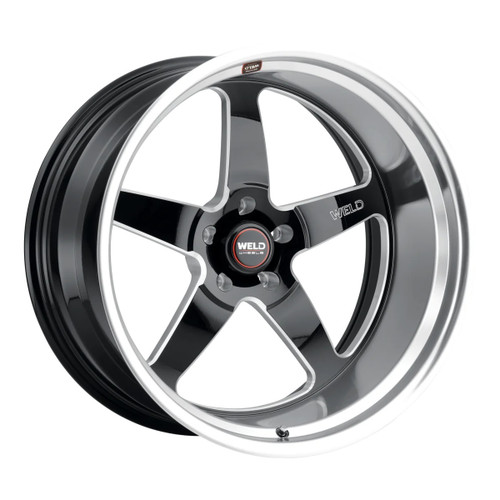 Weld Racing S10420573625 Wheel, Ventura Street, 22 x 10.5 in, 6.250 in. Backspace, 5 x 5 in. Bolt Pattern, Aluminum, Black Paint/Machined Center, Machined Lip, Each