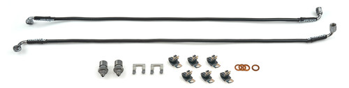 Wilwood 221-17394 Brake Hose Kit, Flexline, DOT, 26 in. Long, 3 AN Hose, 3 AN 90 Degree Female Inlet, 10 mm 90 Degree Banjo Outlet, Fittings/Hardware, Black Rubber Coated, Front, GM Fullsize Truck 1999-2007, Pair