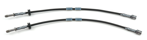Wilwood 221-17396 Brake Hose Kit, Flexline, DOT Approved, 20.25 in. Long, 3 AN Hose, 3 AN Female Inlet, 3 AN Male Outlet, Black Rubber Coated, Front, Audi A4 2009-16, Pair